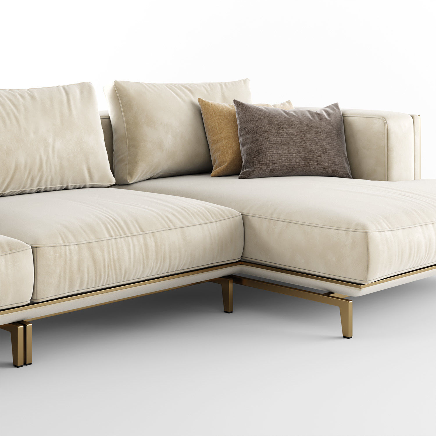 Visionnaire Backstage sofa with chaise longue 3D model_2