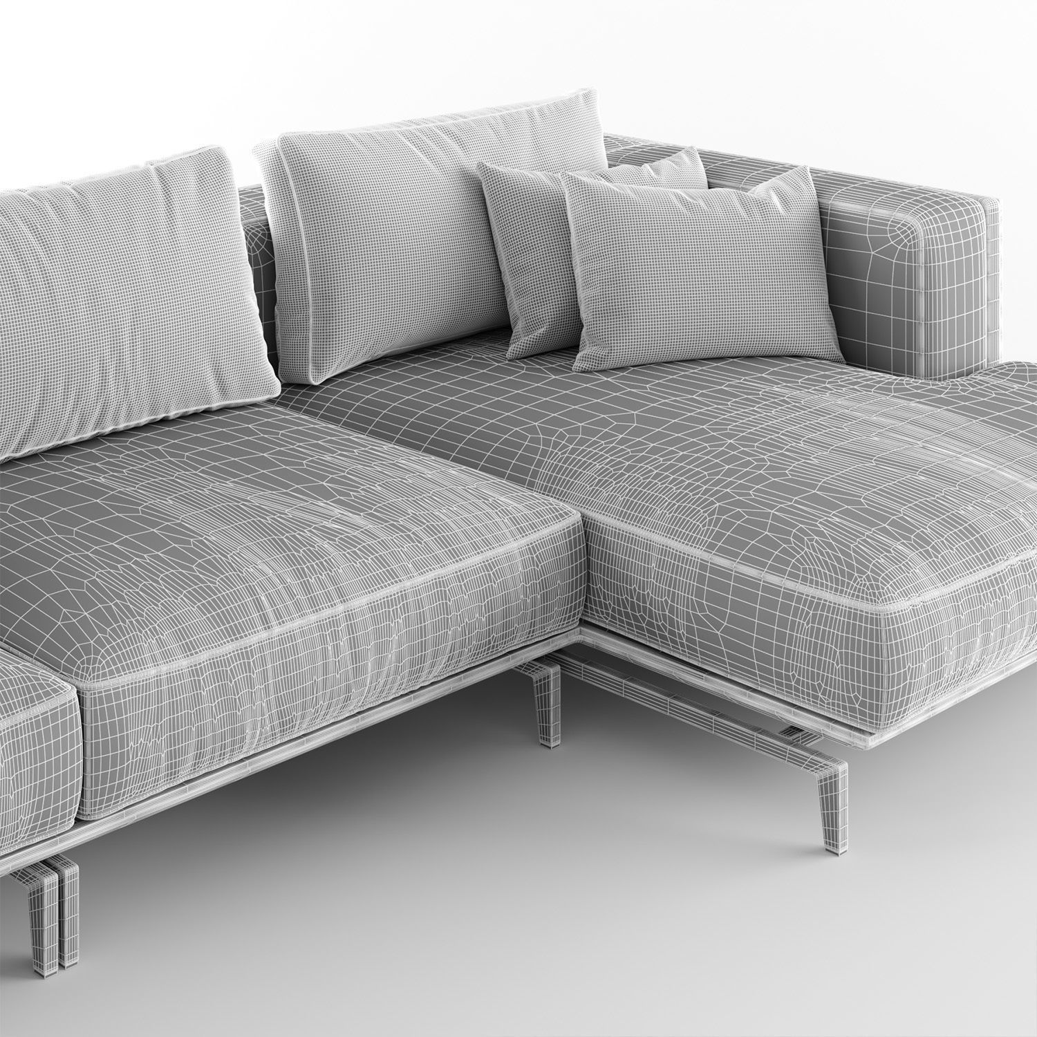 Visionnaire Backstage sofa with chaise longue 3D model_5
