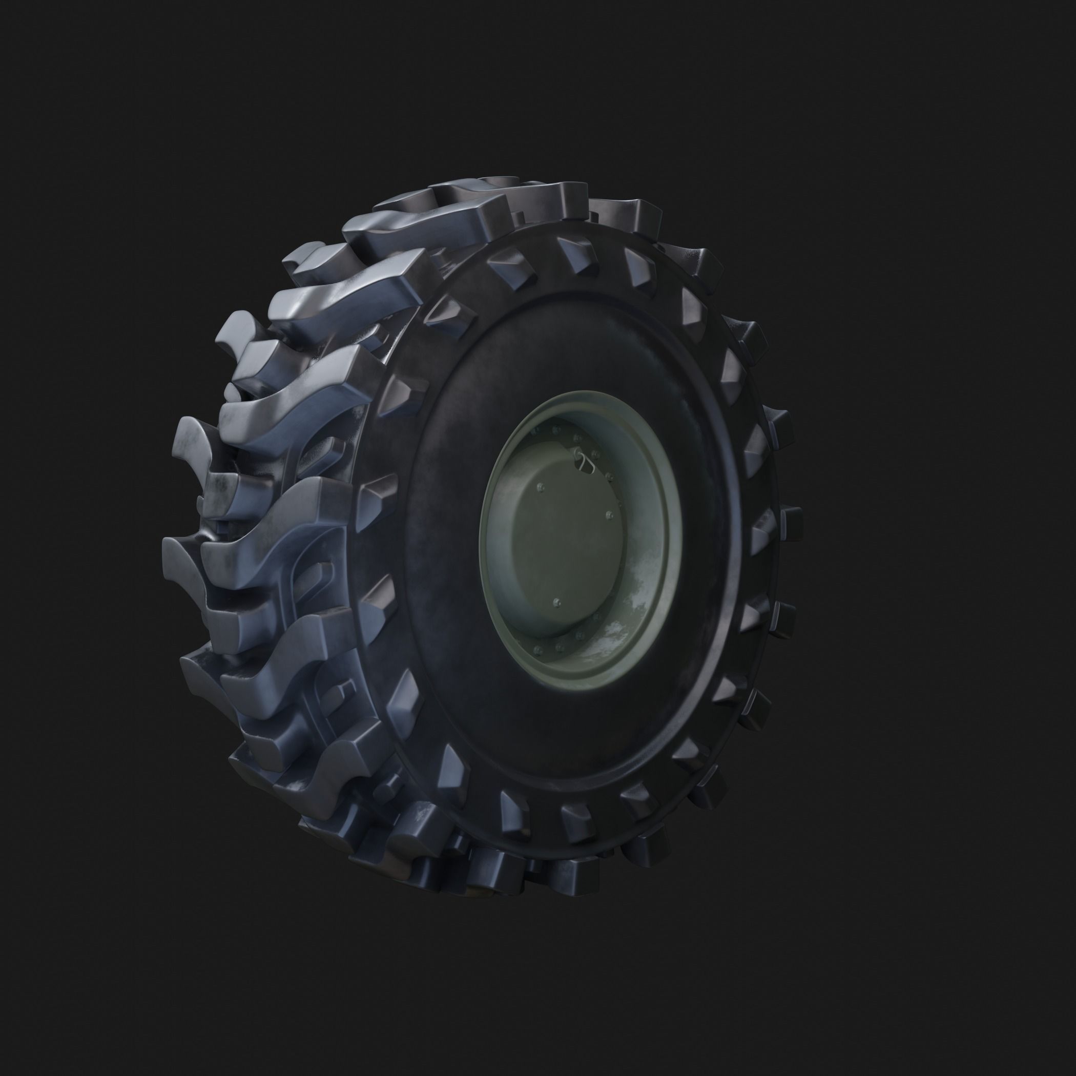 Military Vehicles Wheel 3D model 3D model_3