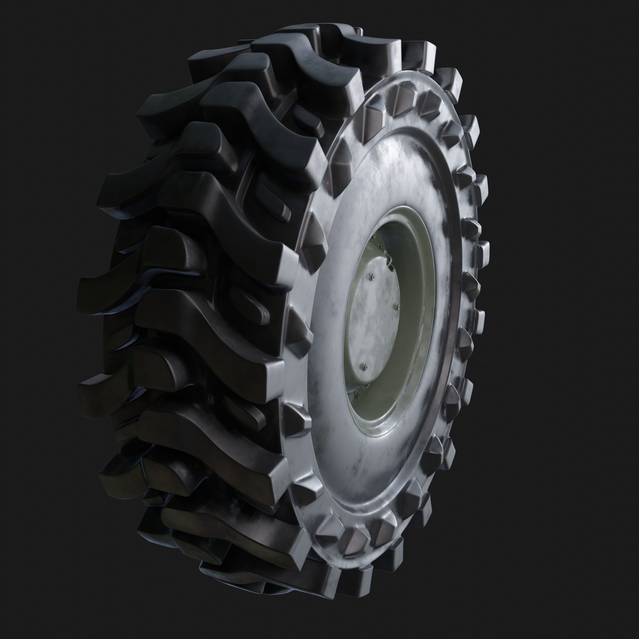 Military Vehicles Wheel 3D model 3D model_2