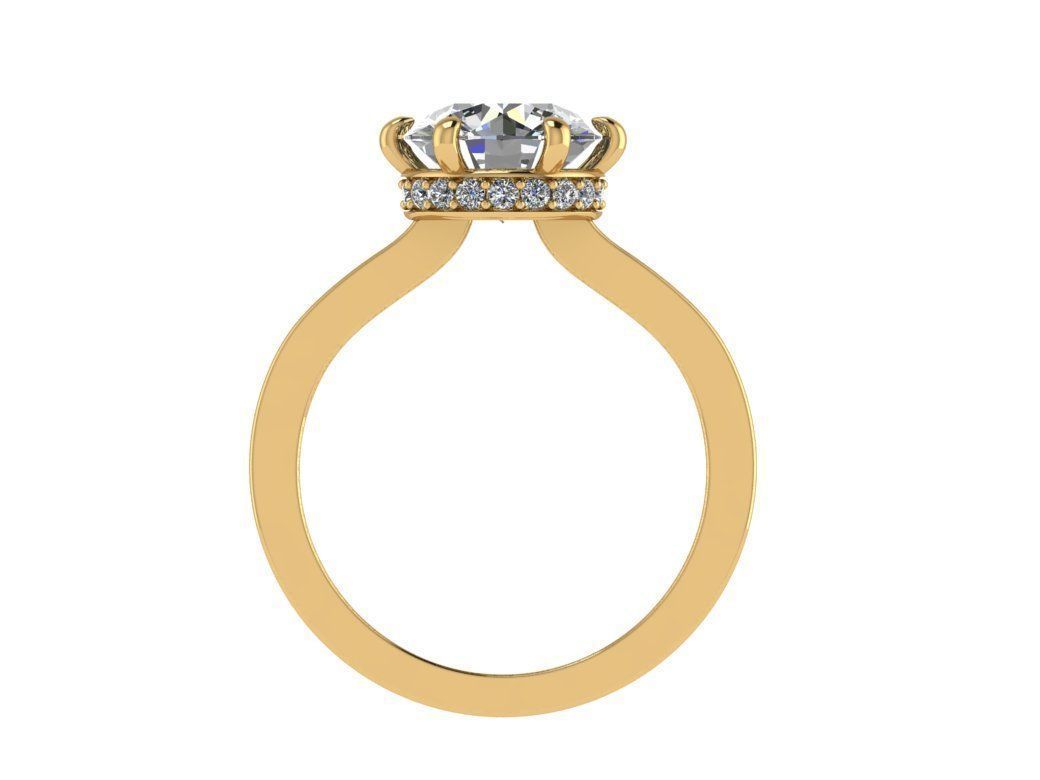 Ring123 gold engagement ring with diamonds 3D print model_2
