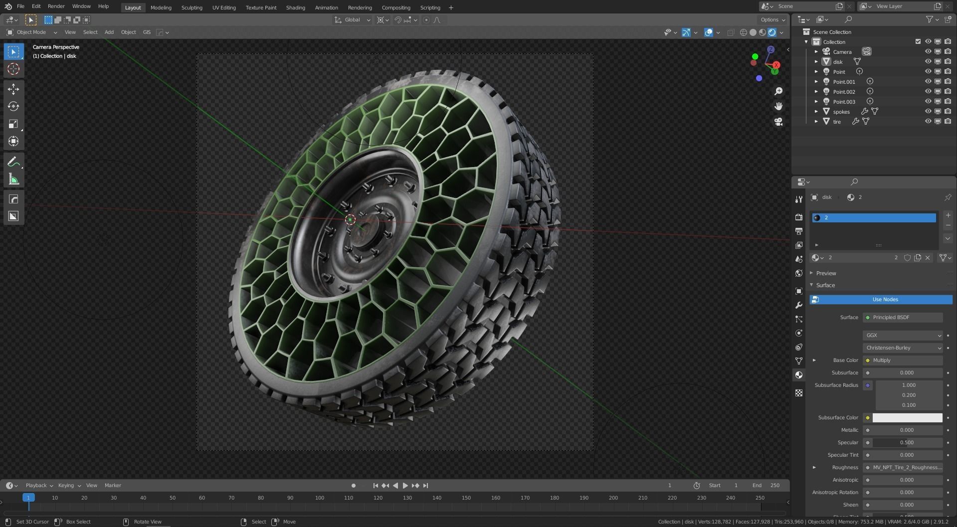 Future Truck Wheels 3D 3D Model Collection_14