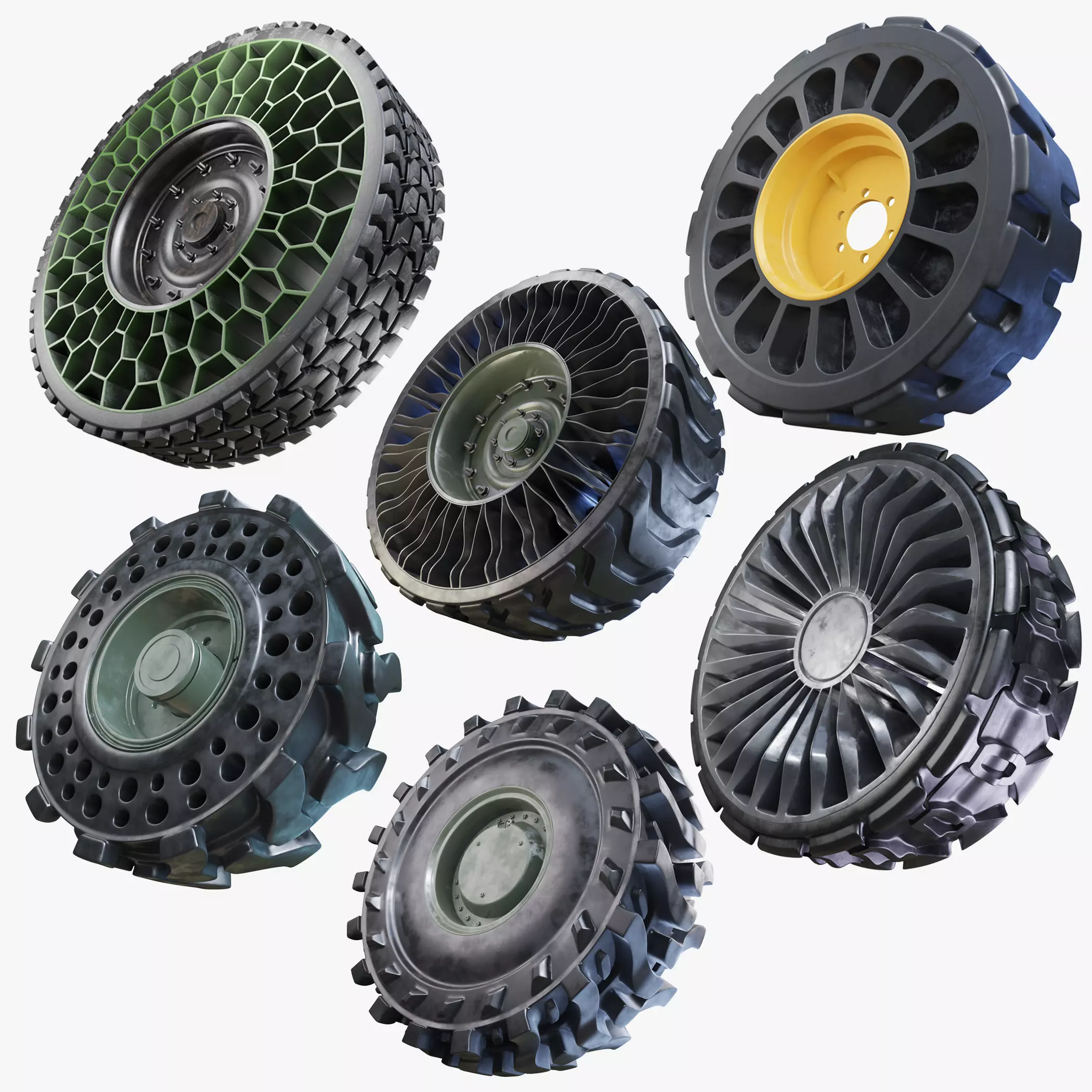 Future Truck Wheels 3D 3D Model Collection_0