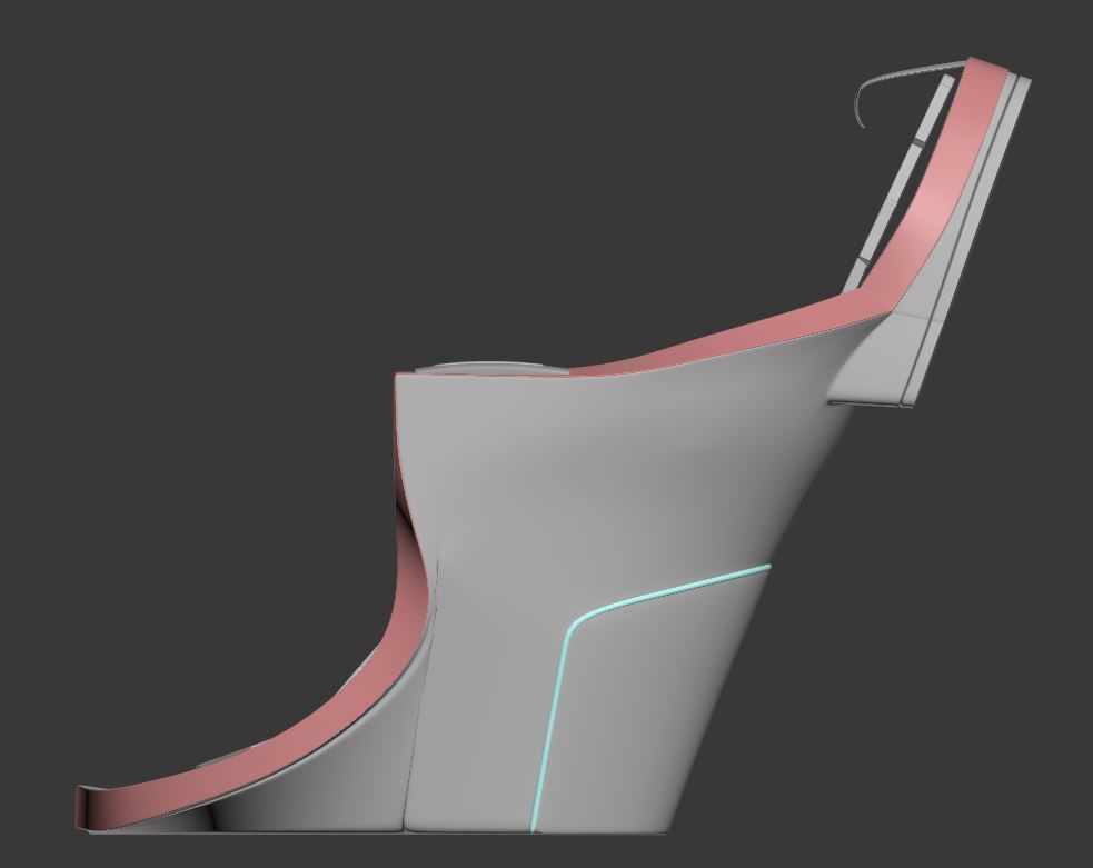 chair car seat 3D model_2