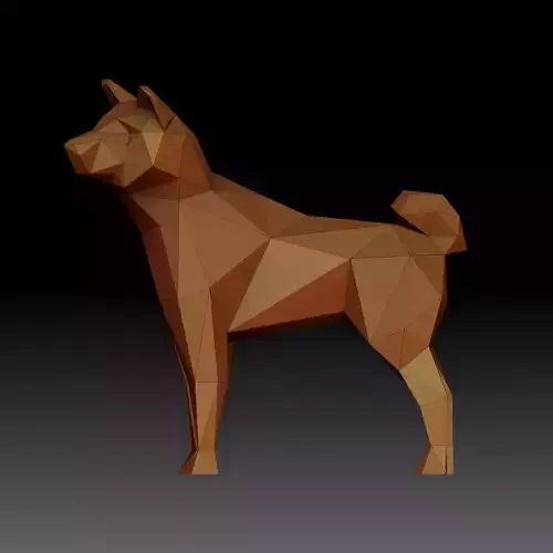 Low poly Shiba inu 3D print model