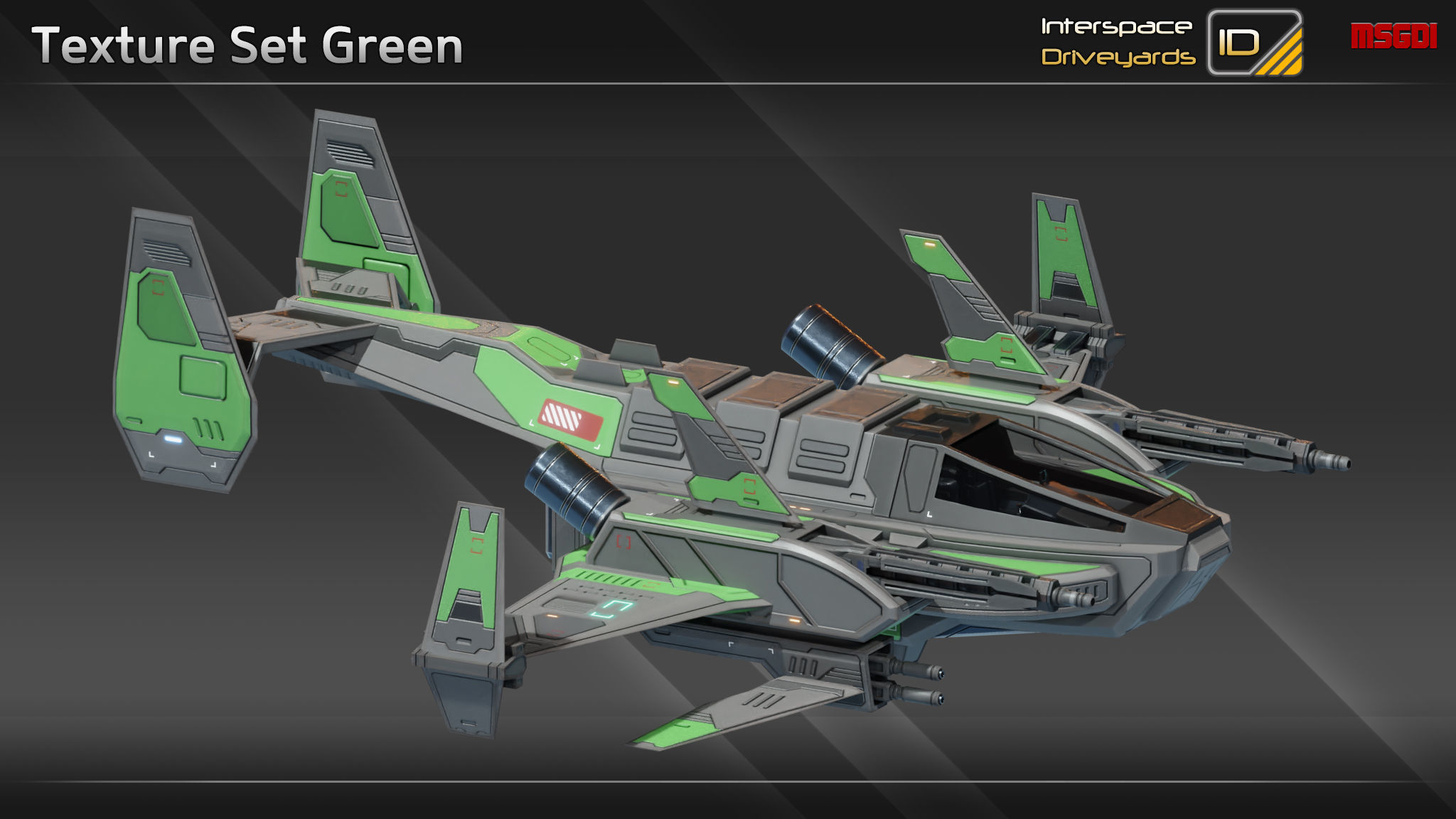 ISD Modular Bomber Low-poly 3D model_12