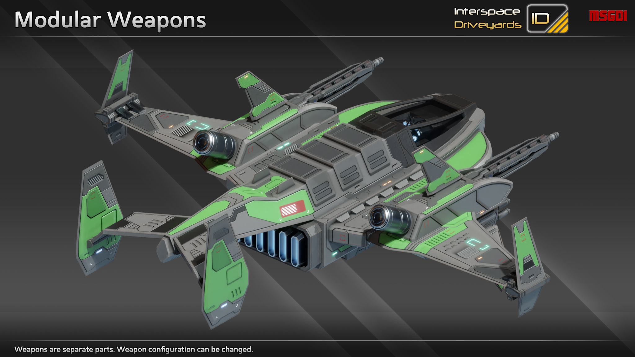 ISD Modular Bomber Low-poly 3D model_9