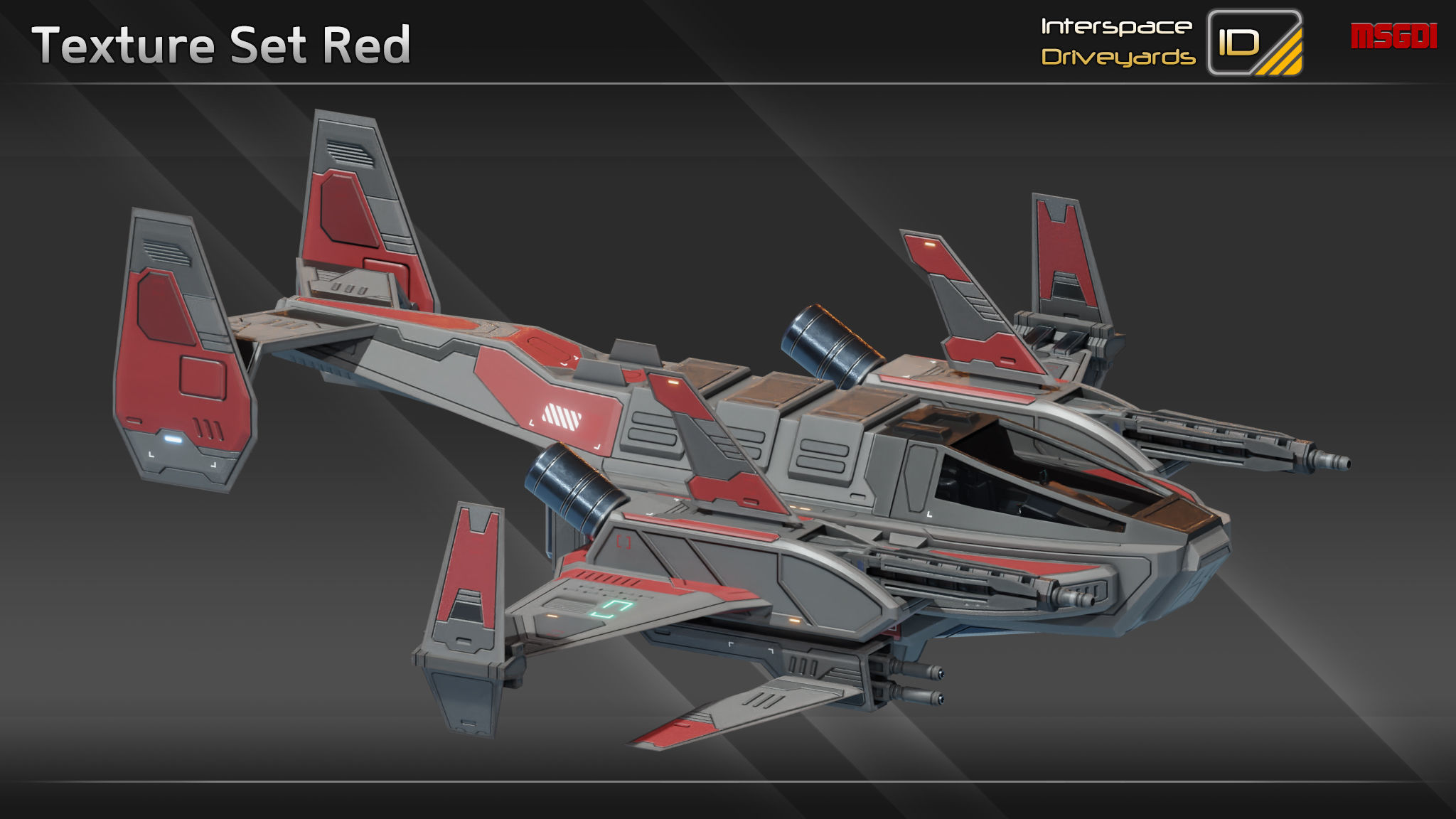 ISD Modular Bomber Low-poly 3D model_14