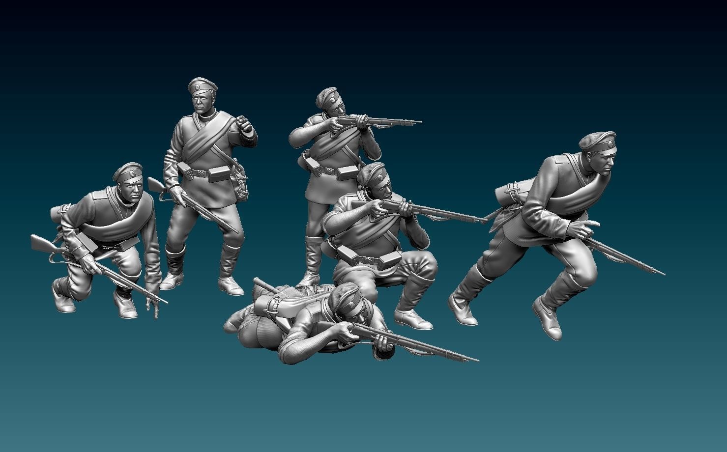 soldiers ww1 Russian empire  3D print model_6
