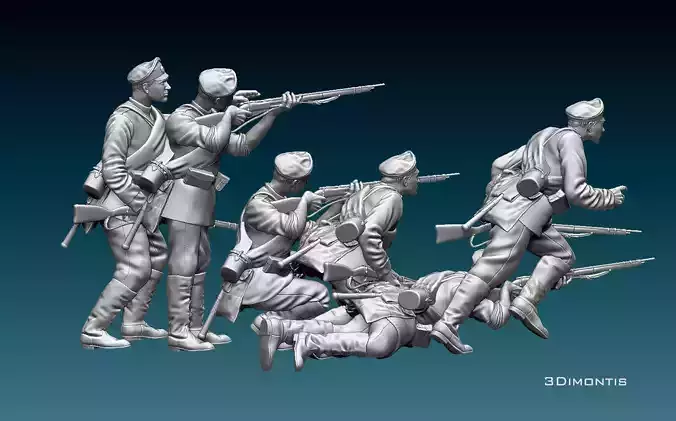 soldiers ww1 Russian empire  3D print model