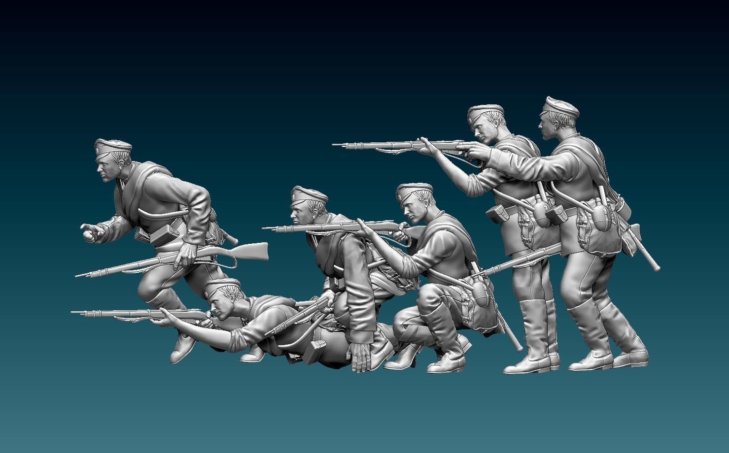 soldiers ww1 Russian empire  3D print model_1
