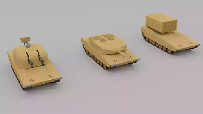 Low poly armored vehicles Free low-poly 3D model