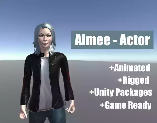 Aimee - animated rigged woman Low-poly 3D model