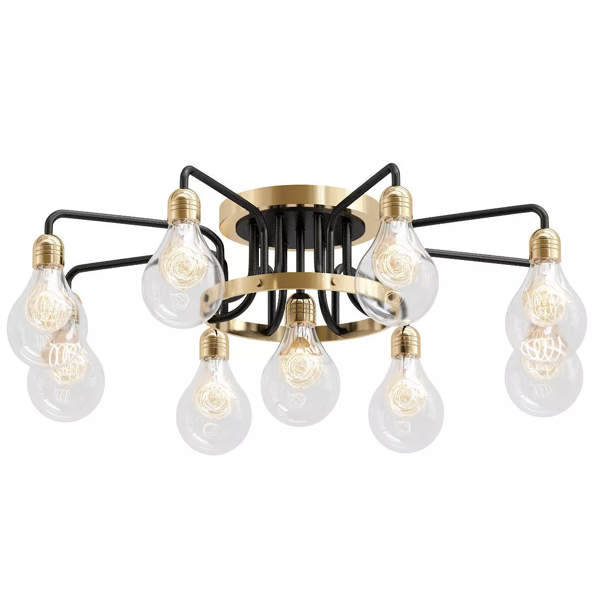 alonzo-3983-9c nine light ceiling fixture gold 3D model