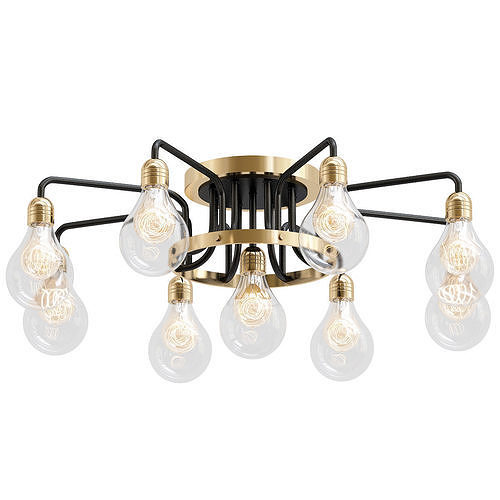 alonzo-3983-9c nine light ceiling fixture gold 3D model