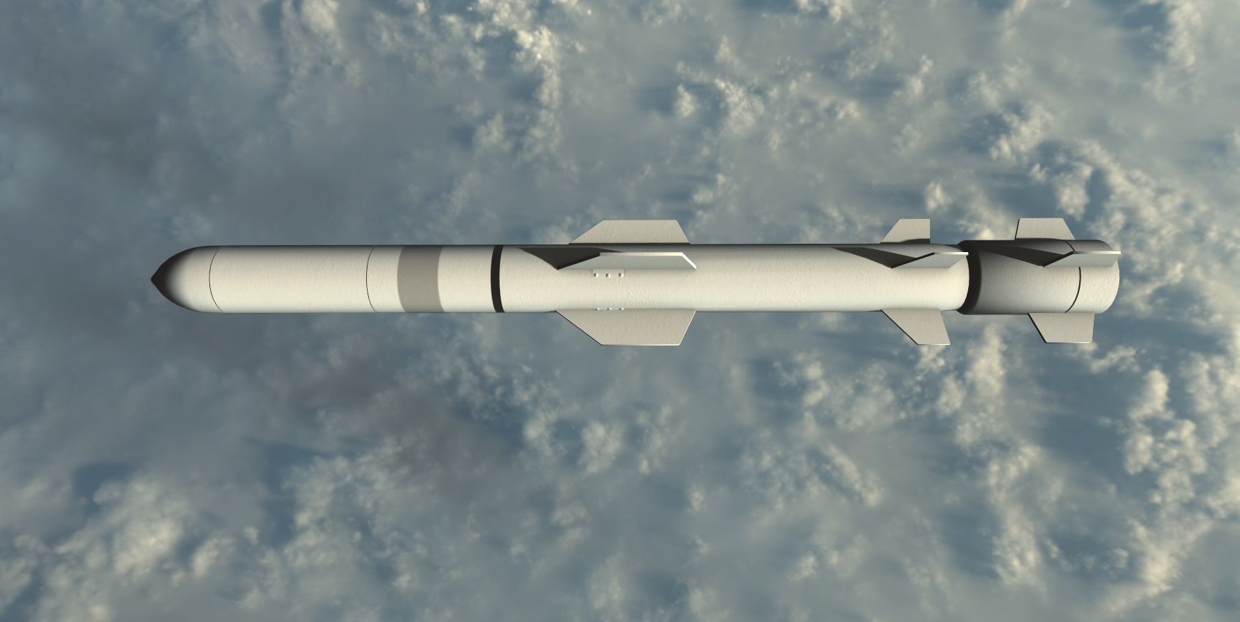 Harpoon Missile Low-poly 3D model_12