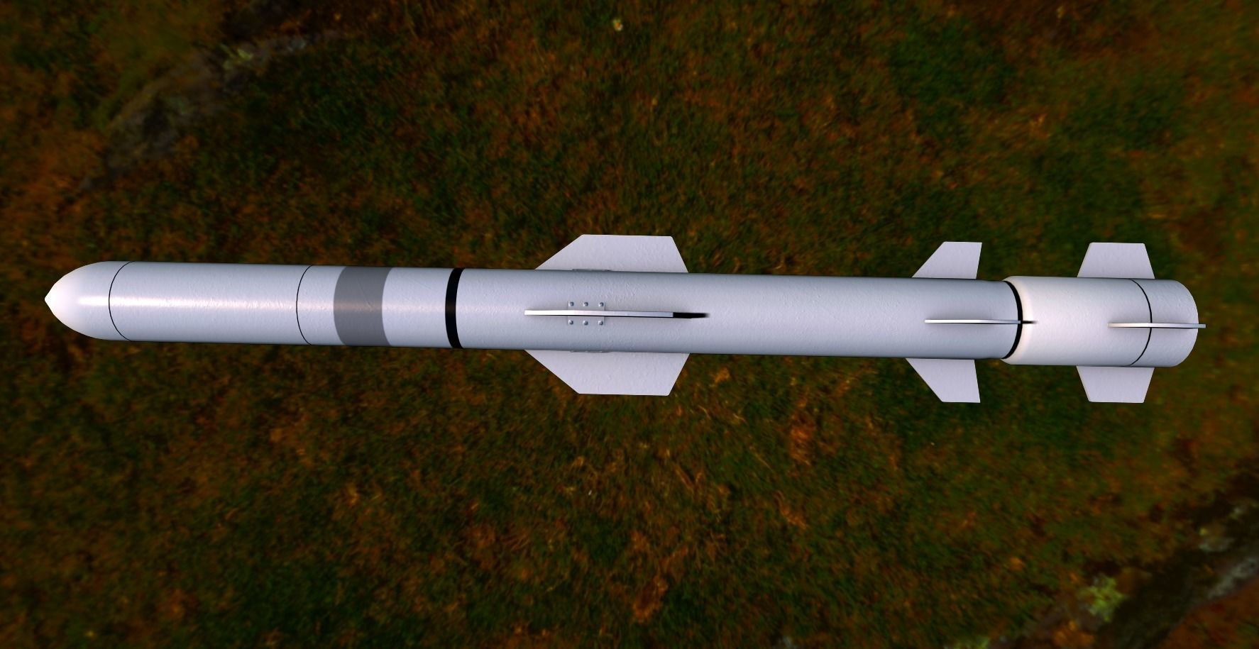 Harpoon Missile Low-poly 3D model_6