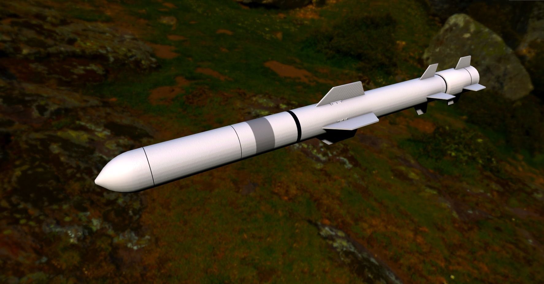 Harpoon Missile Low-poly 3D model_3
