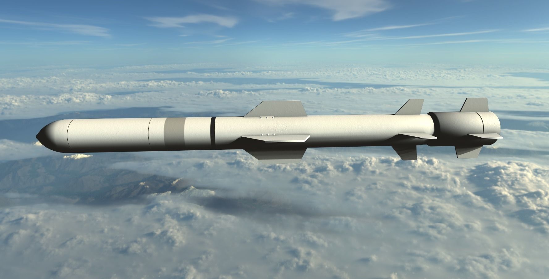Harpoon Missile Low-poly 3D model_10