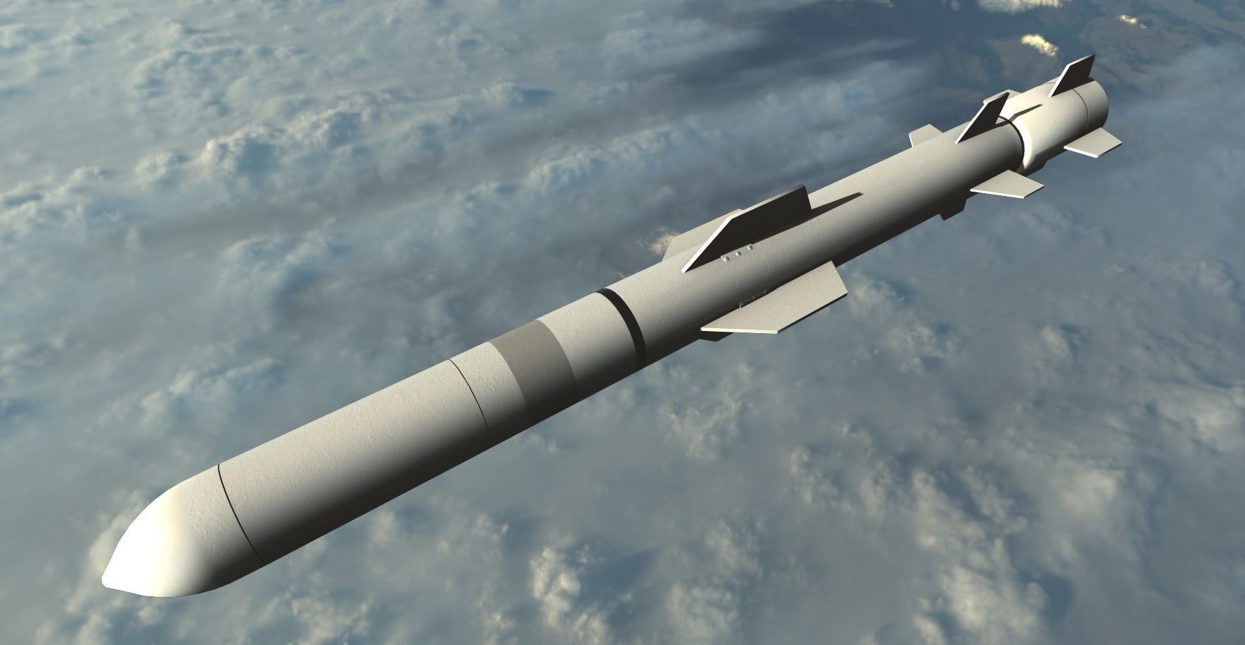 Harpoon Missile Low-poly 3D model_8