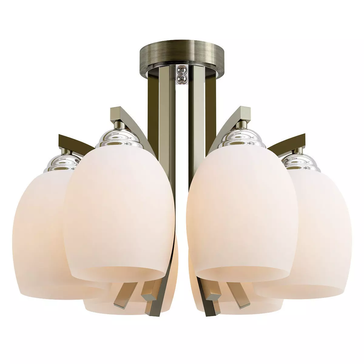 globo-till-60214-5 six light semi-flush fixture with glass sh... 3D model
