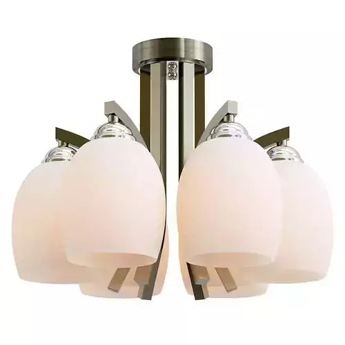 globo-till-60214-5 six light semi-flush fixture with glass shades