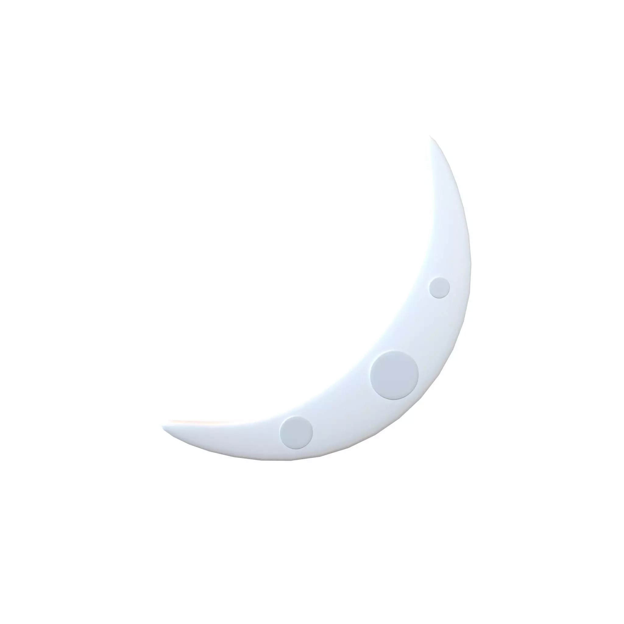 Twitter Version 1 Crescent Moon V1 001 Low-poly 3D model