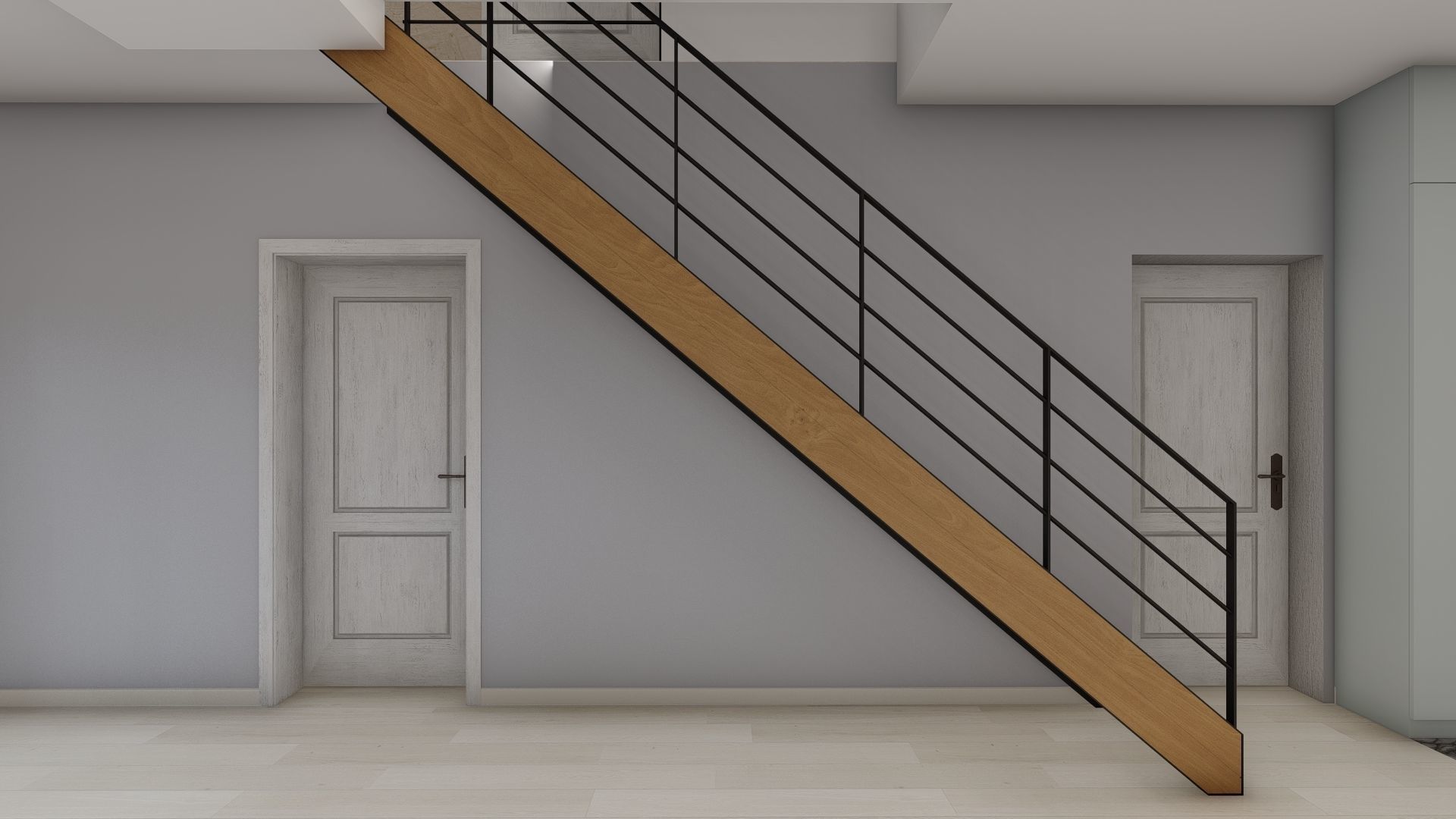 Stairs staircase in house Free 3D model_1