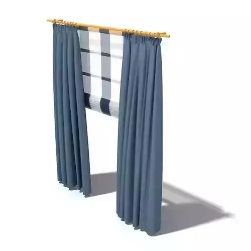 Blue Curtain Set