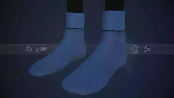 Blue Socks Style 1 Low-poly 3D model