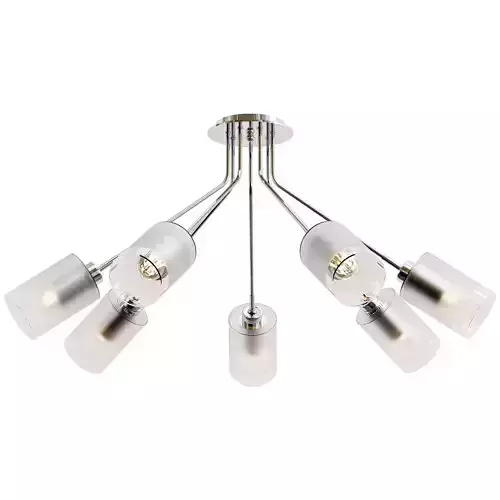 De-City-olimpiya five light chrome ceiling light with glass shades