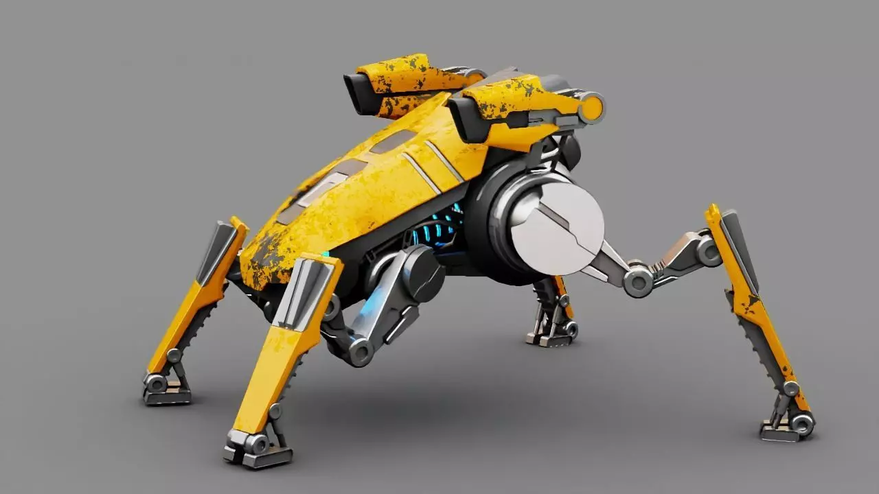 Combat Droid  rigged character 3D model_0