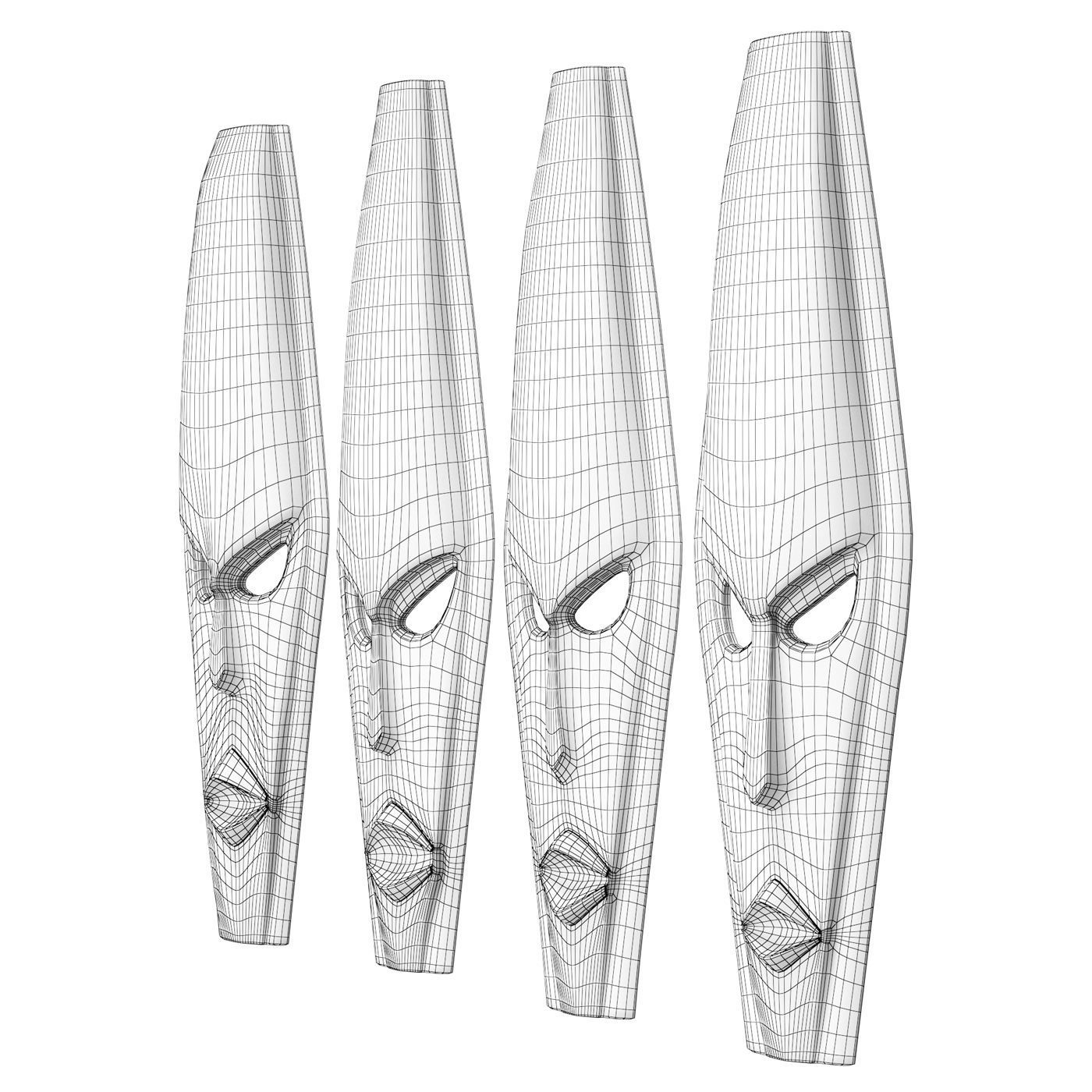 African masks 3D model_5