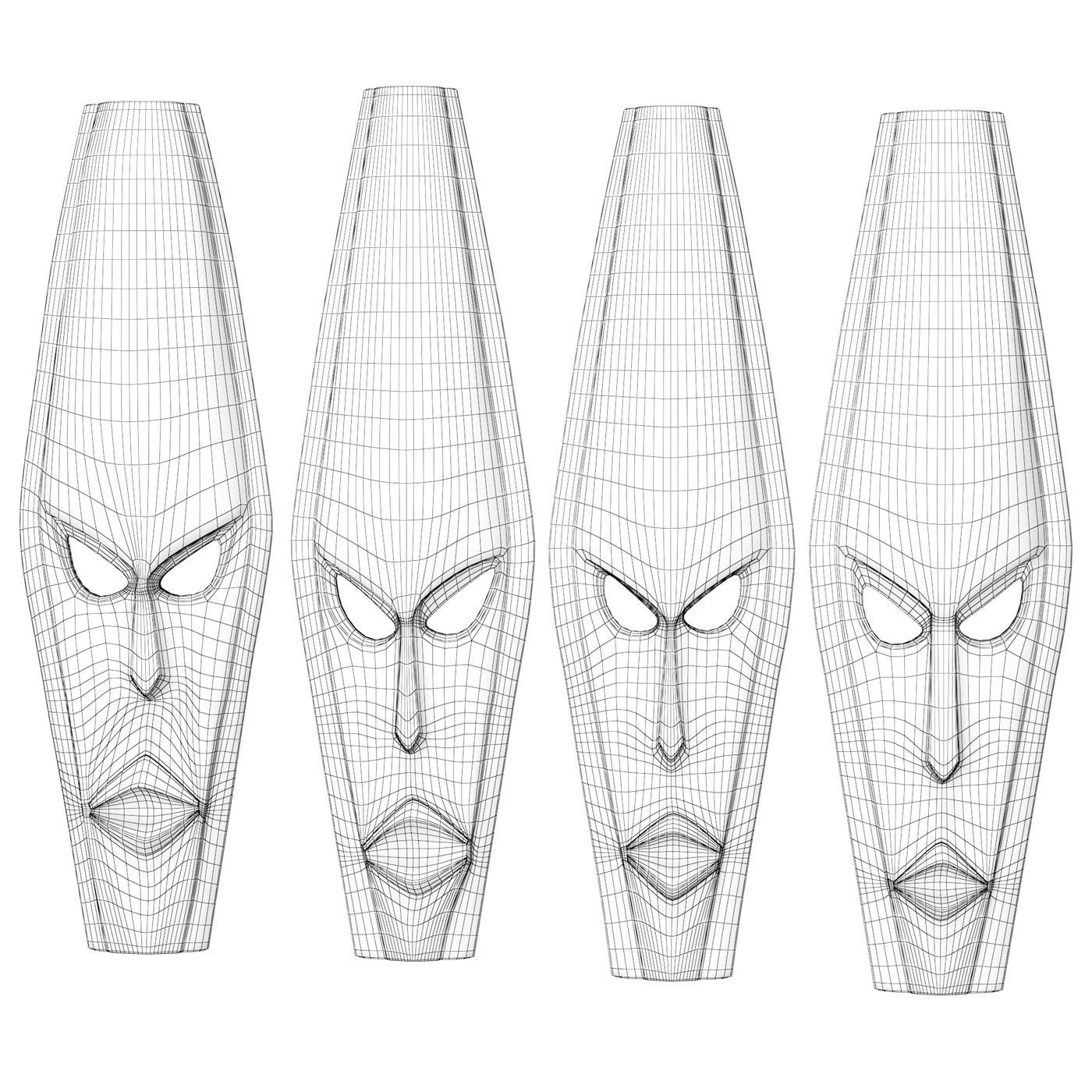 African masks 3D model_4