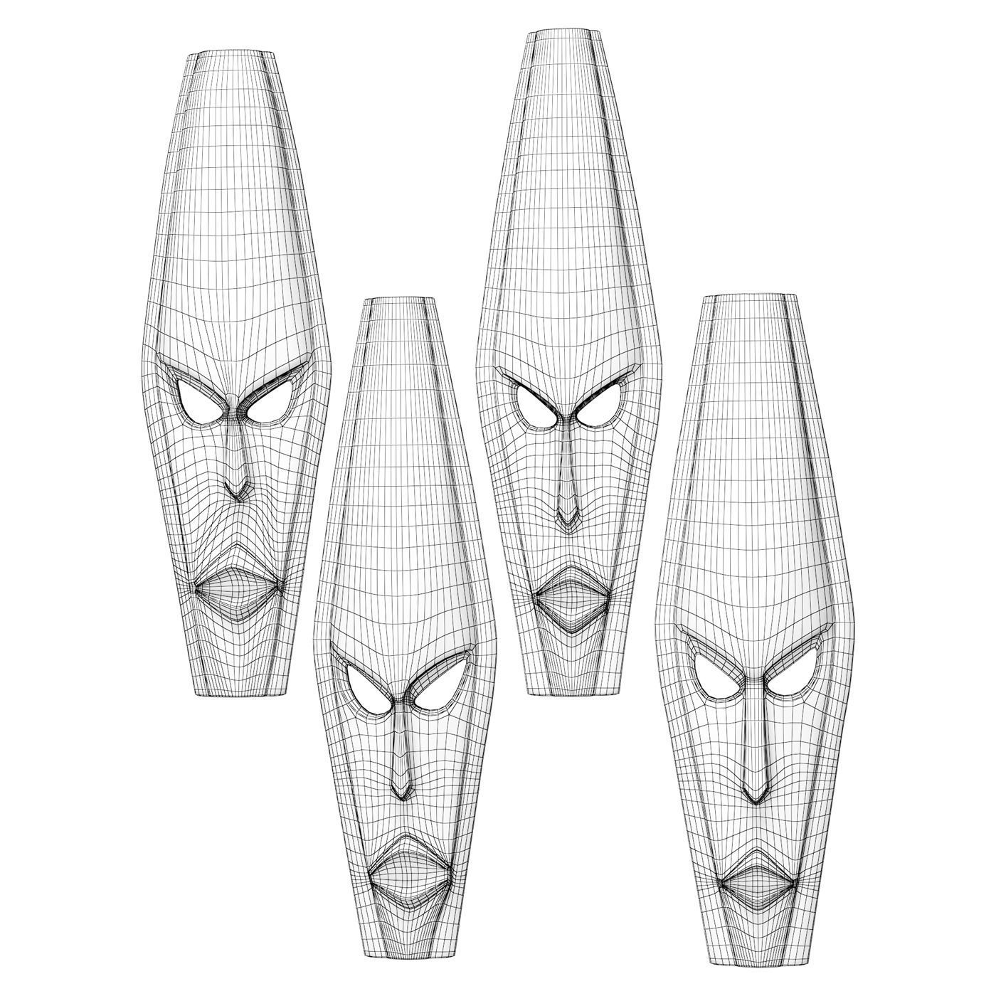 African masks 3D model_7