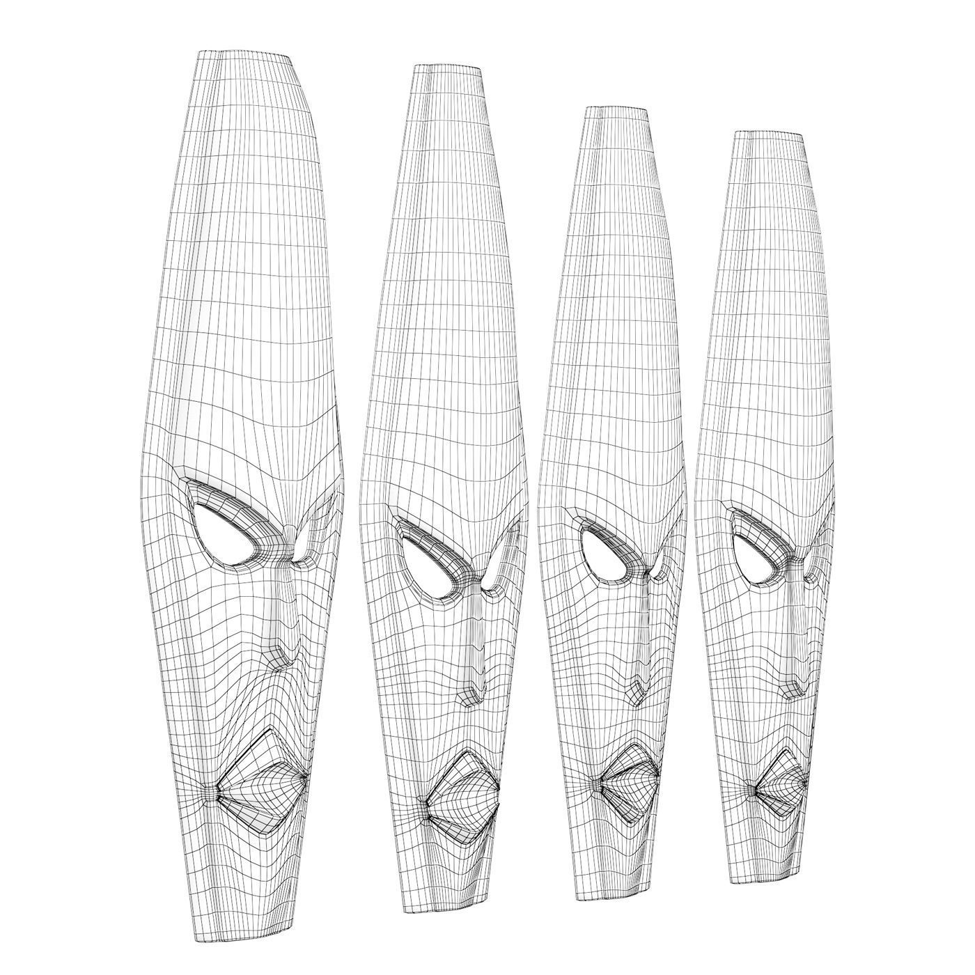 African masks 3D model_6