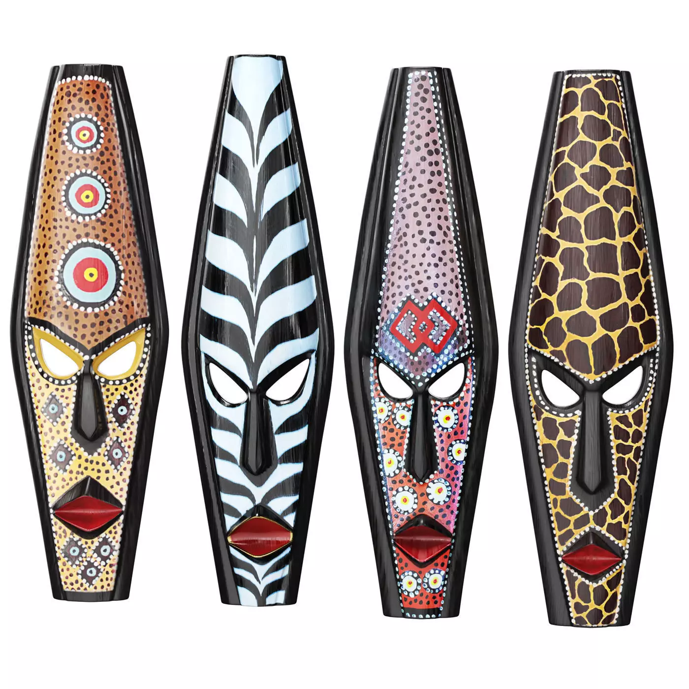 African masks 3D model_0