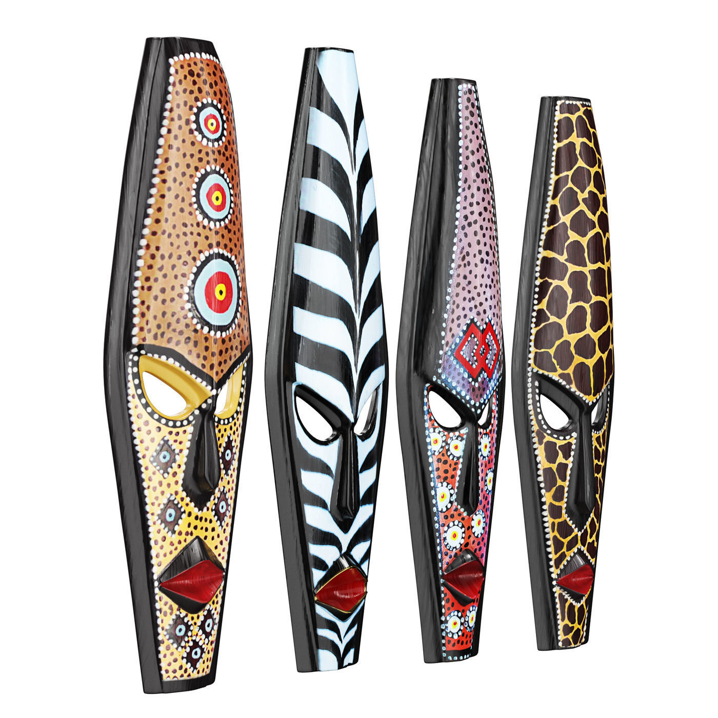 African masks 3D model_3