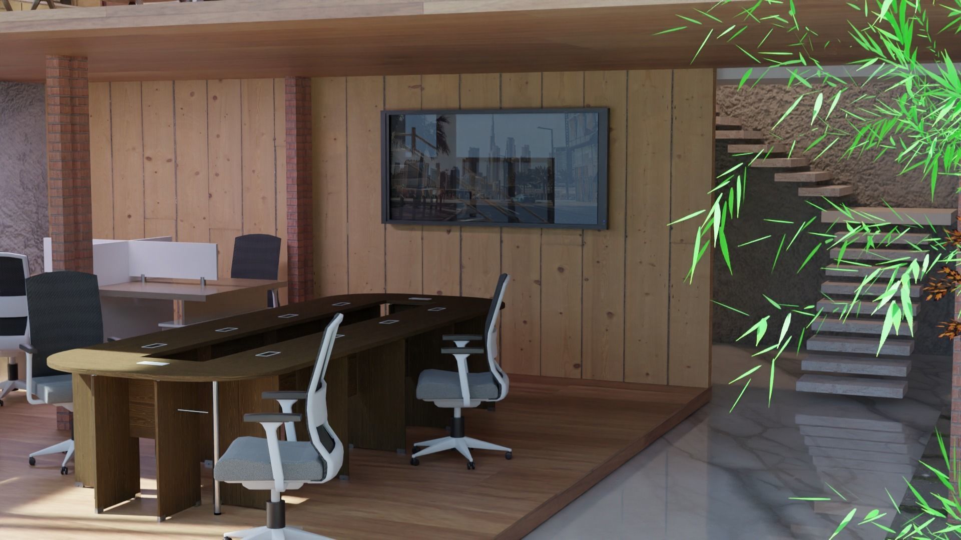 architect loft office building interior design  3D model_6