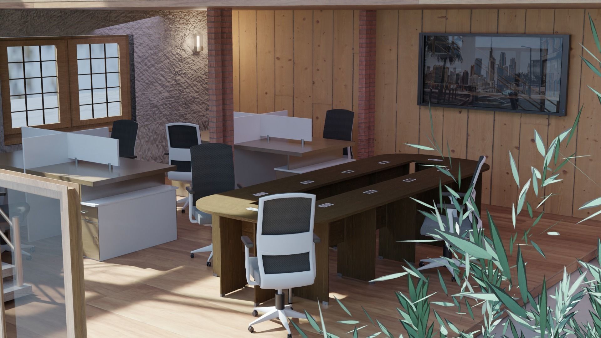 architect loft office building interior design  3D model_7