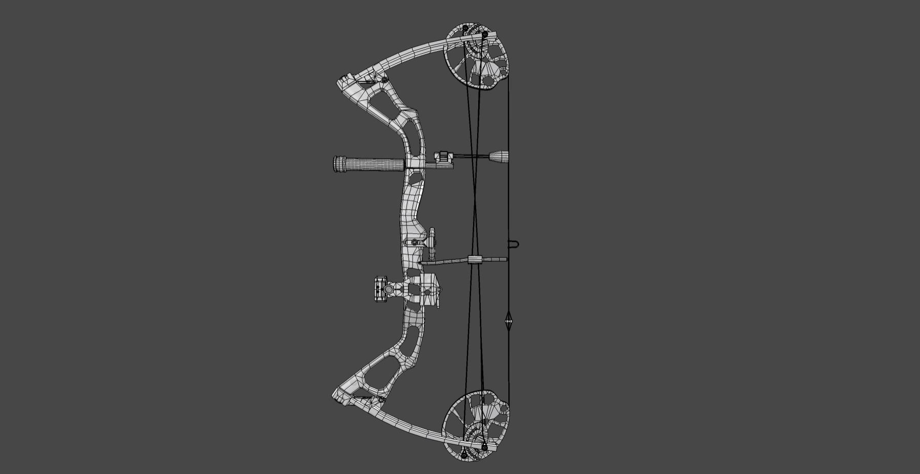 Compound Bow Low-poly 3D model_6