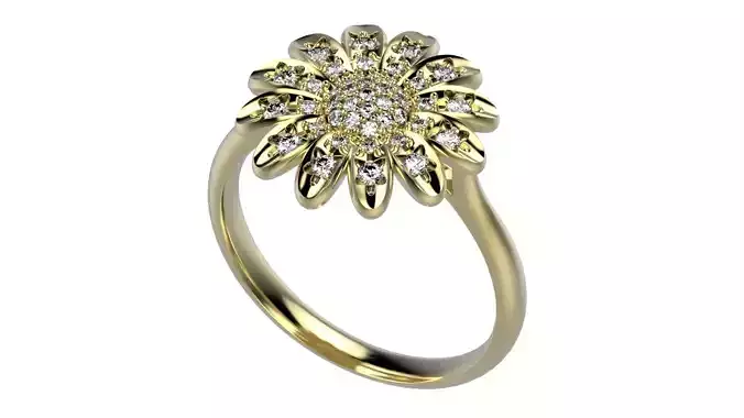 Beautiful Flower Engagement Ring All Size