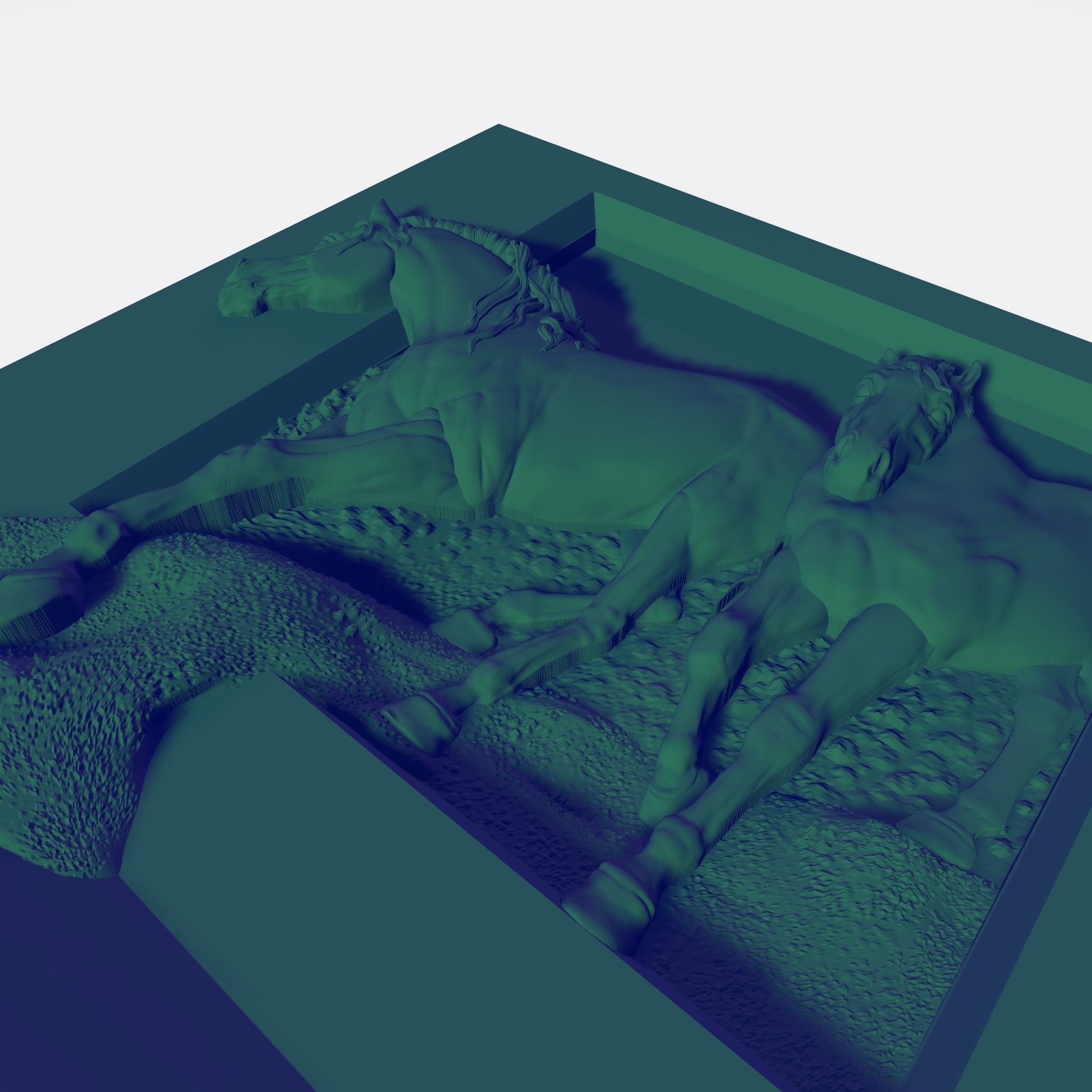 TWO HORSES RELIEF 3D model_19