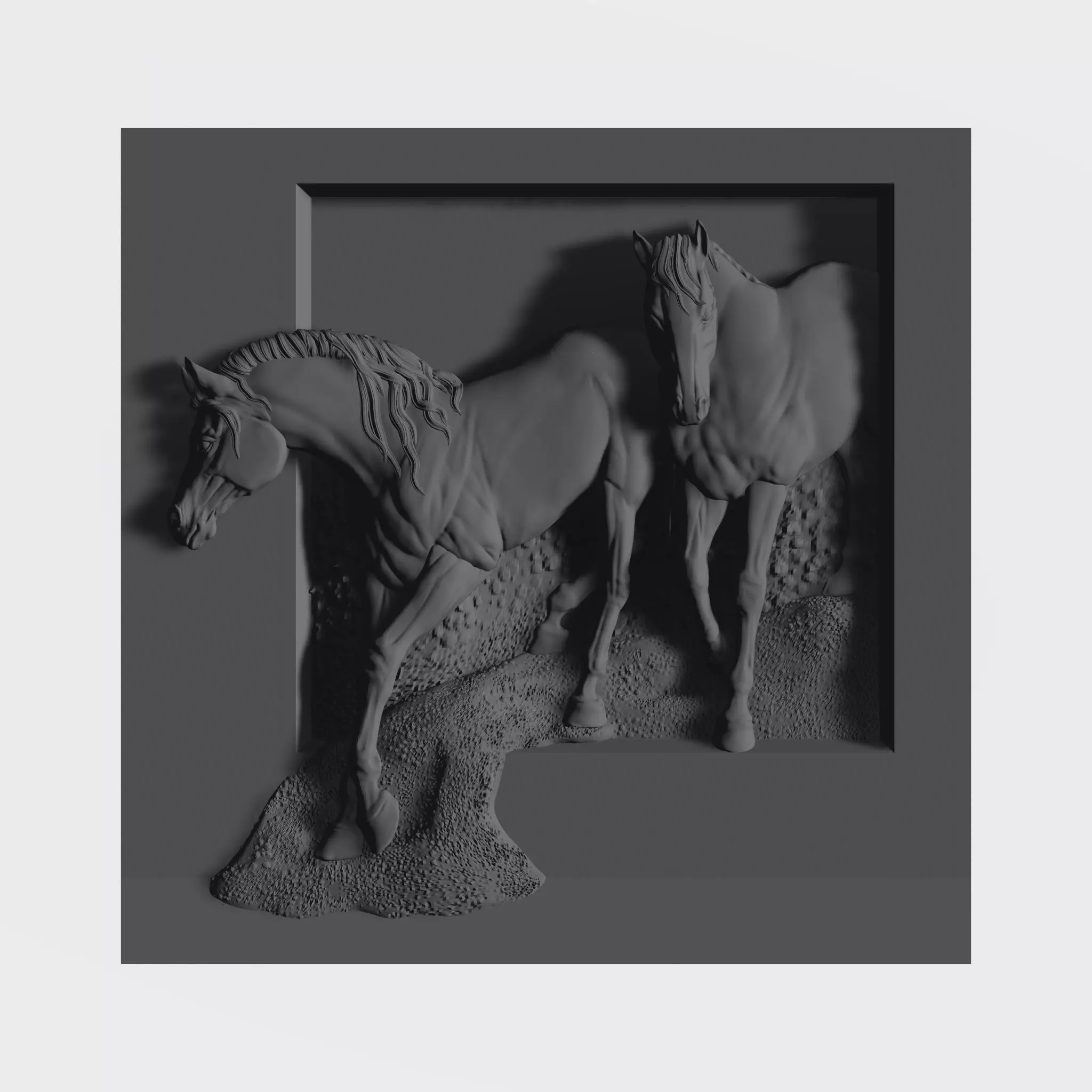 TWO HORSES RELIEF 3D model_0
