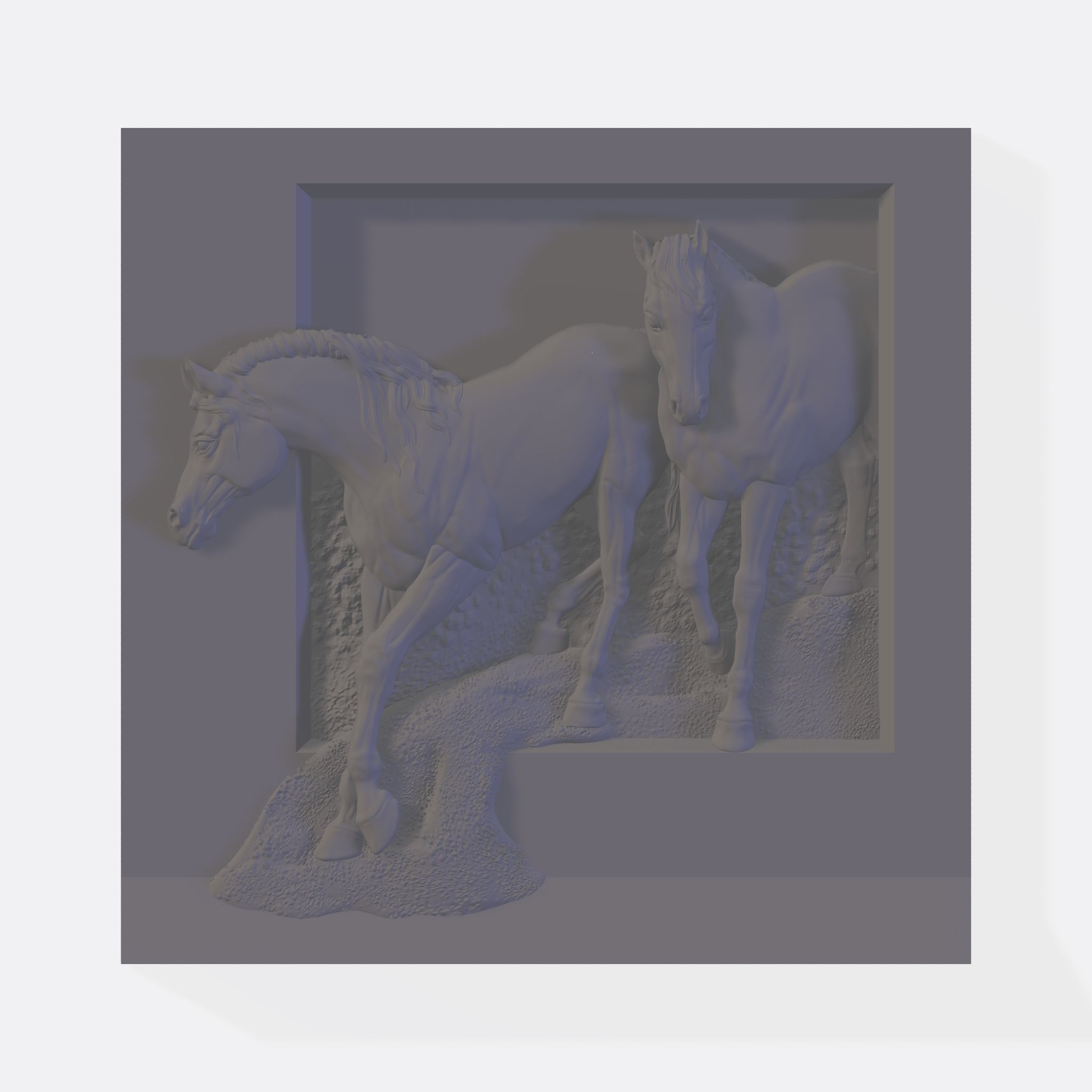 TWO HORSES RELIEF 3D model_1