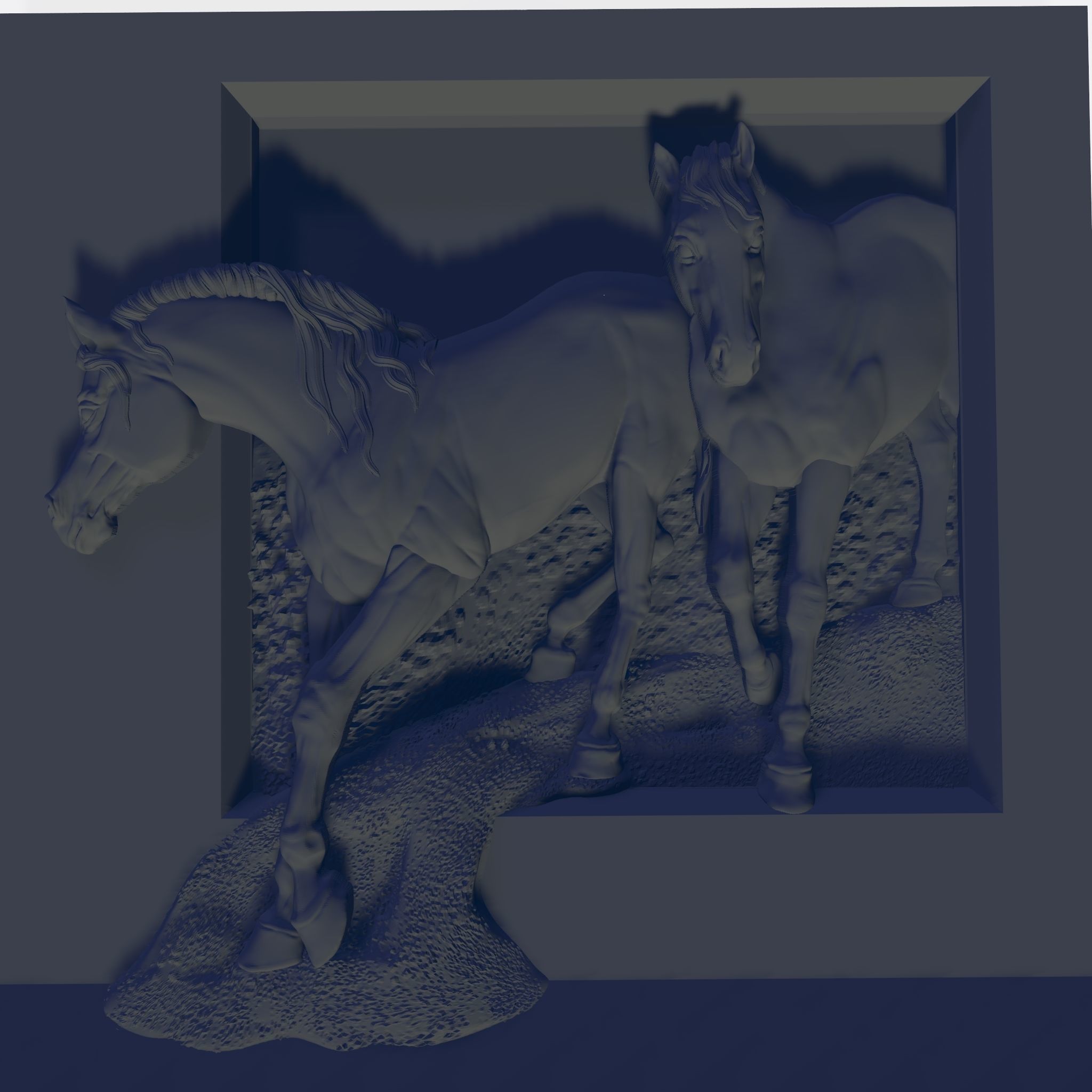 TWO HORSES RELIEF 3D model_18