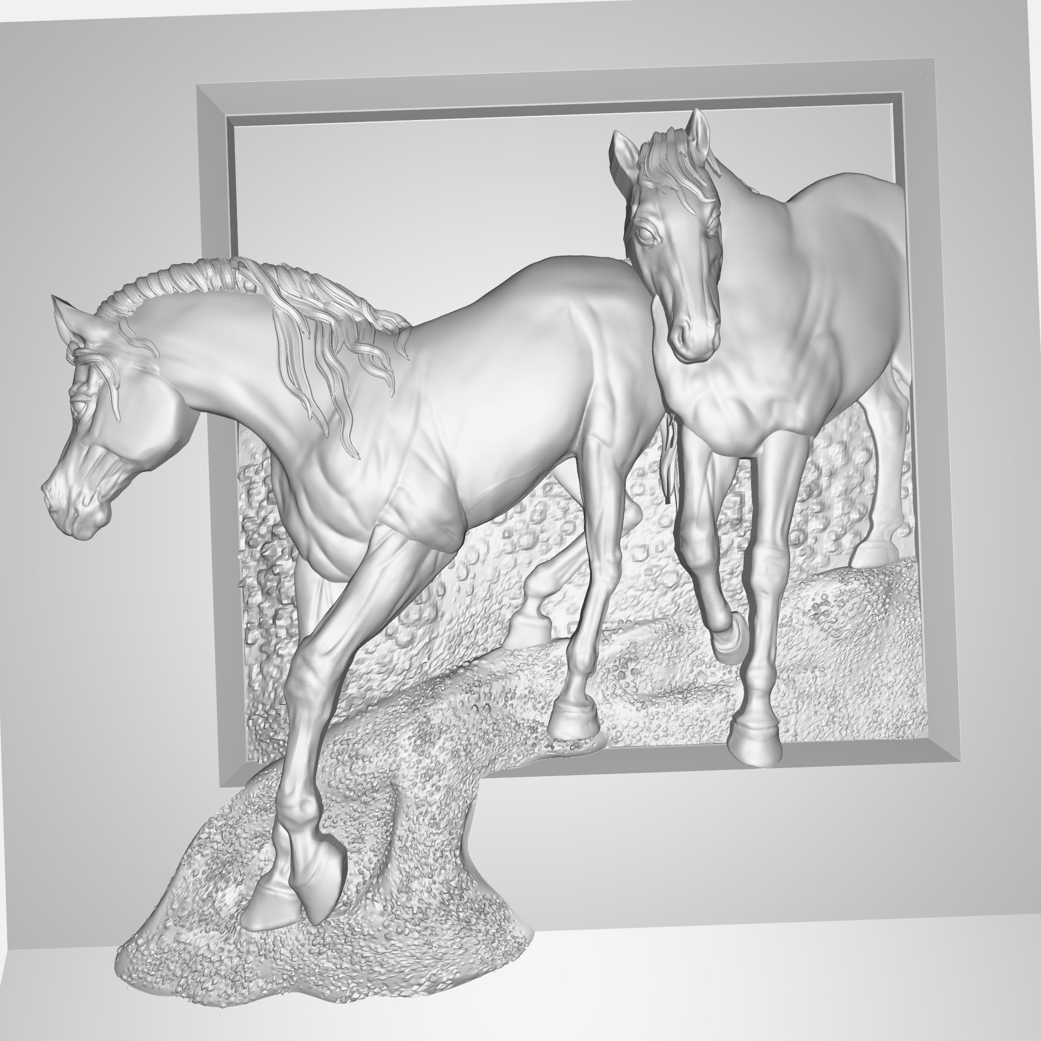 TWO HORSES RELIEF 3D model_17