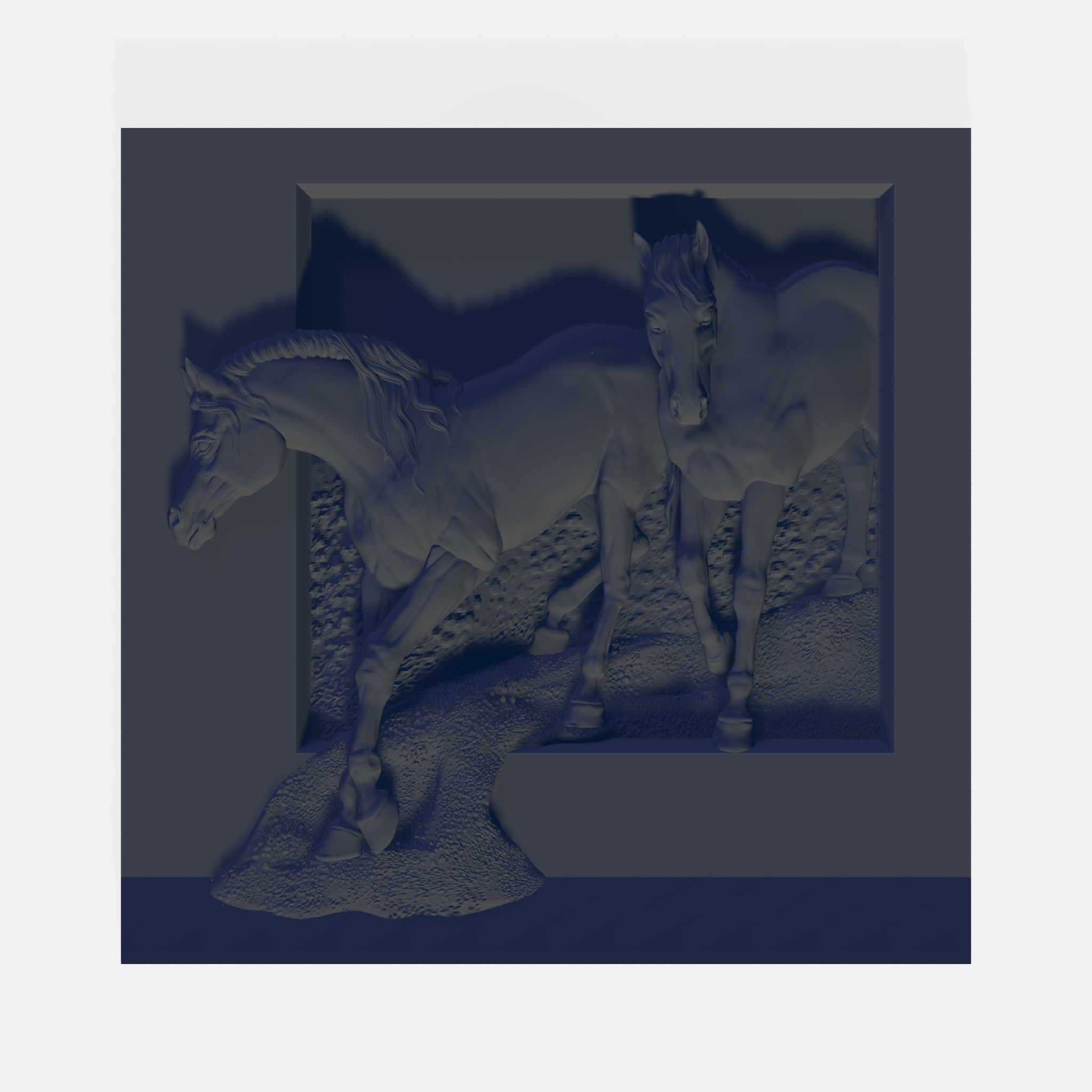 TWO HORSES RELIEF 3D model_2
