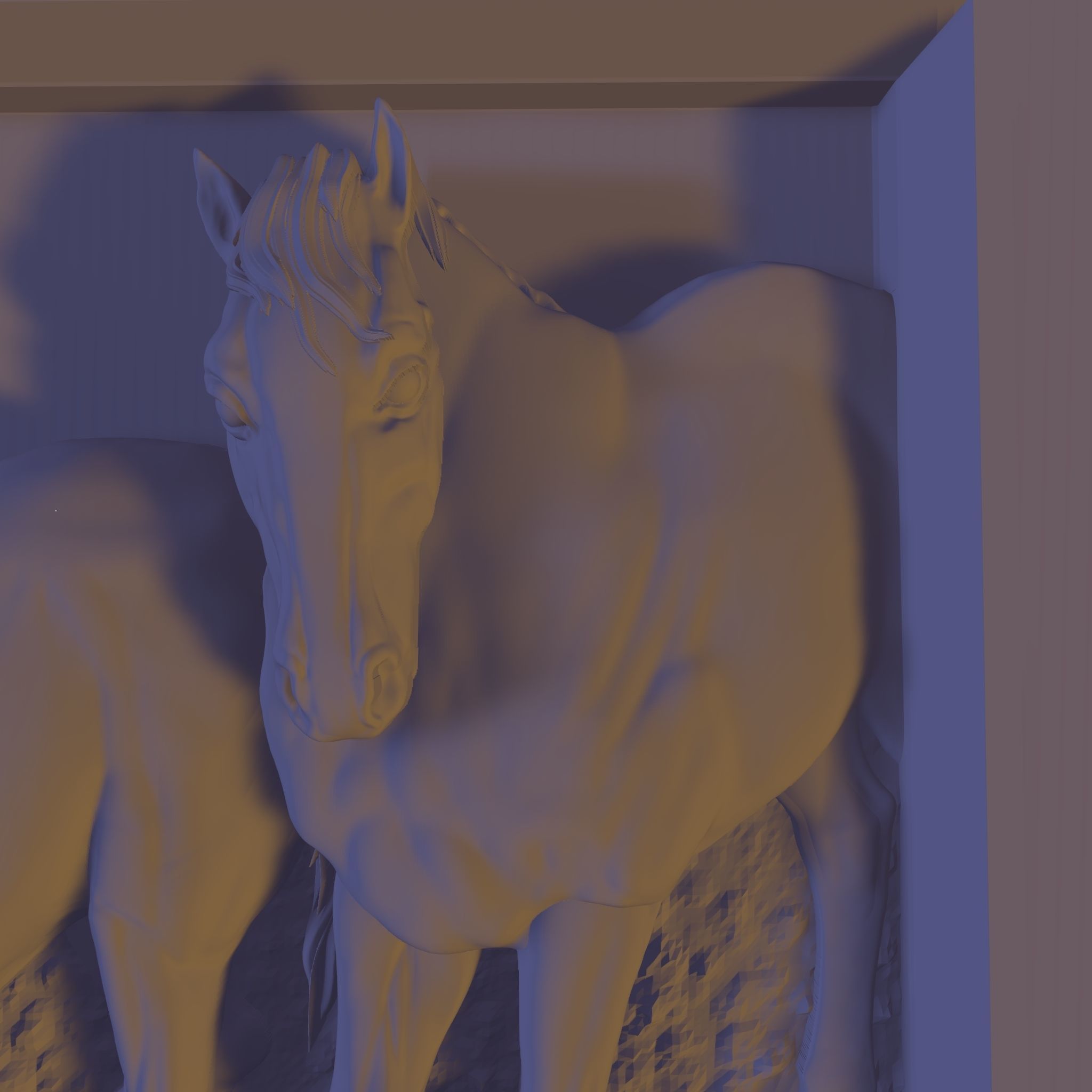 TWO HORSES RELIEF 3D model_6