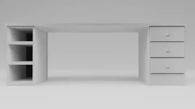 Contemporary Wood Office Desk Interior Furniture Table Drawers